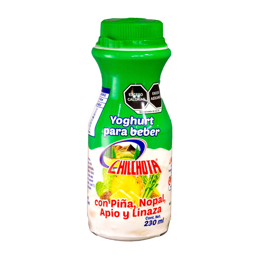 Yogurth batido sabor piña. nopal y apio