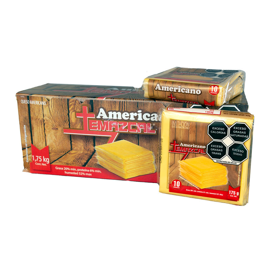 QUESO AMERICANO EN REBANADAS INDIVIDUALES