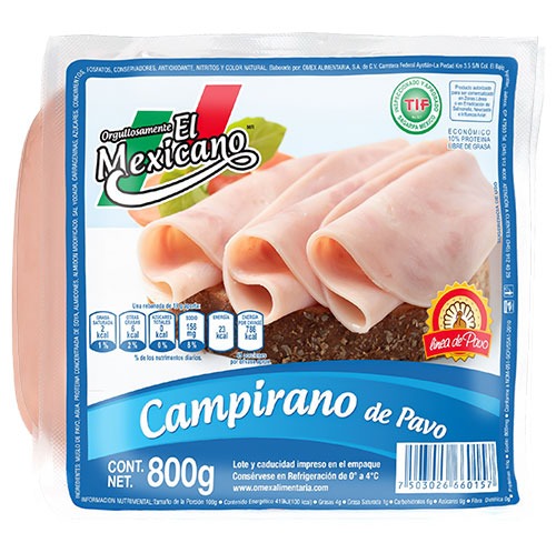JAMÓN CAMPIRANO DE PAVO CUADRO REBANADO