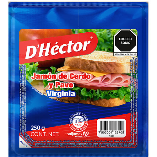 JAMÓN DE PAVO Y CERDO VIRGINIA REBANADO